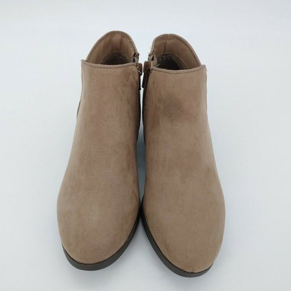 Style & Co Womens WILEYYF1 Ankle Boots Faux Suede Zip Block Heel Taupe 5M New - Picture 4 of 11